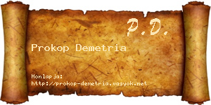 Prokop Demetria névjegykártya